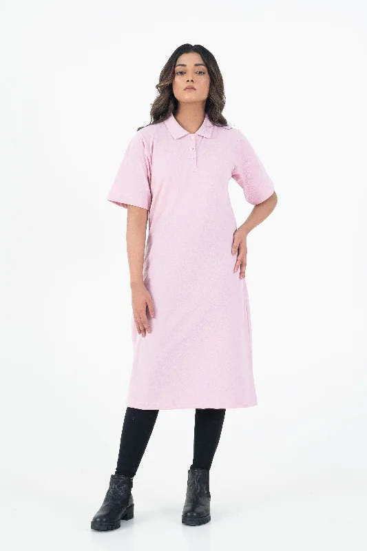 East West Women's Midi Polo Dress Tunics Stylish elegant