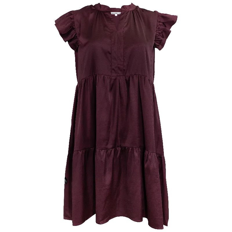 Ruffle Sleeved Silky Dress Tunics Designer luxury