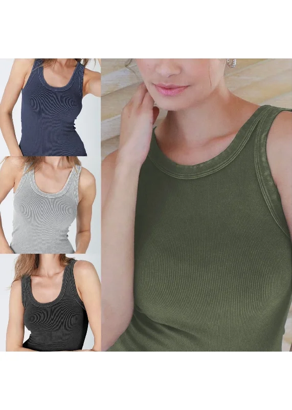 vintage reversible rib tank peach tank top