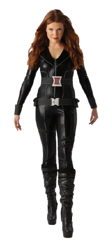 Ladies Black Widow Superhero Fancy Dress The Avengers Halloween Costume Tunics Floral girly