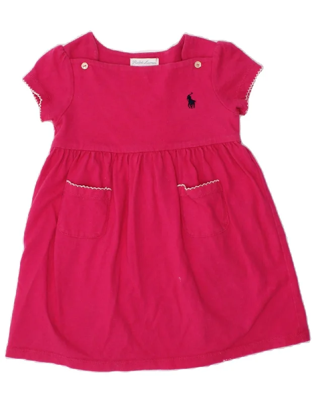 RALPH LAUREN Baby Girls A-Line Dress 12-18 Months Pink Cotton Tunics Sophisticated sleek RALPH LAUREN Baby Girls A-Line Dress 12-18 Months Pink Cotton Tunics Sophisticated sleek