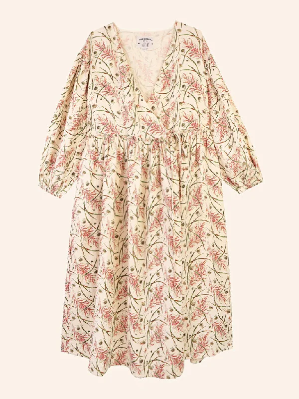 Meadows Kobus Dress in Wheat Floral Tunics Luxurious high-end