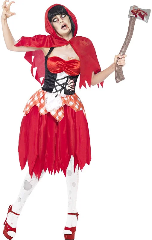 Ladies Halloween Fairy Tale Horror Red Riding Hood Zombie Fancy Dress Costume Tunics Chic elegant