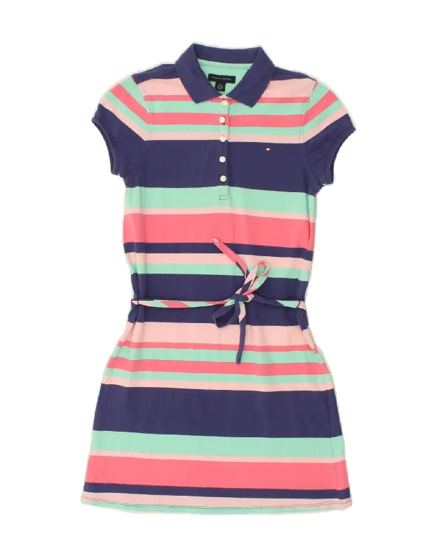 TOMMY HILFIGER Girls Polo Dress 12-13 Years Large Multicoloured Striped Tunics Formal black TOMMY HILFIGER Girls Polo Dress 12-13 Years Large Multicoloured Striped Tunics Formal black