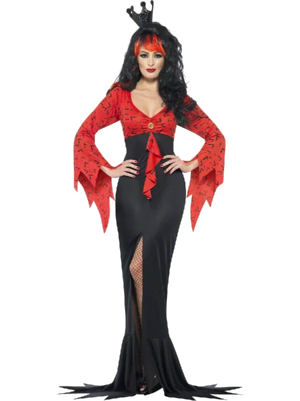 Women's Evil Queen Halloween Fancy Dress Costume Tunics stripes playful