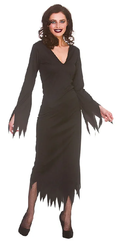Ladies Gothic Witch Halloween Fancy Dress Costume Tunics Fleece cozy
