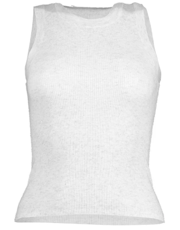 Cashmere Lurex Stretch Tank rhinestone tank top