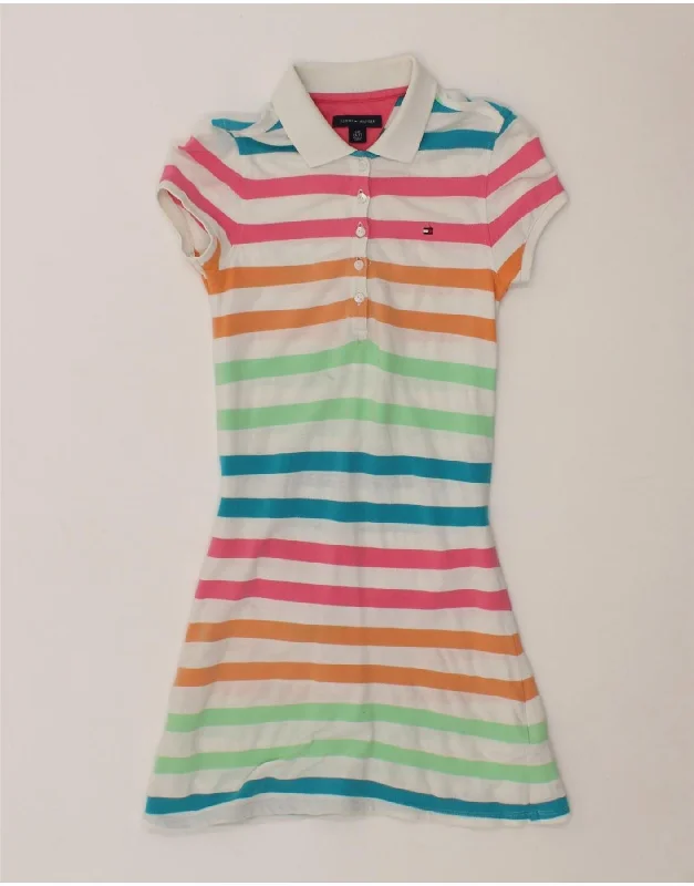 TOMMY HILFIGER Girls Polo Dress 6-7 Years Small Multicoloured Striped Tunics Winter warm TOMMY HILFIGER Girls Polo Dress 6-7 Years Small Multicoloured Striped Tunics Winter warm