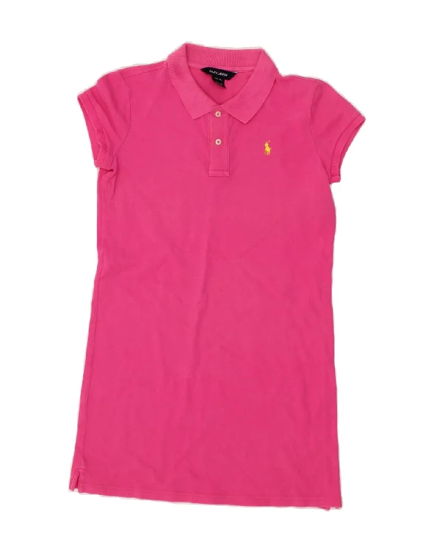 POLO RALPH LAUREN Girls Polo Dress 12-13 Years Large Pink Cotton Tunics Business professional