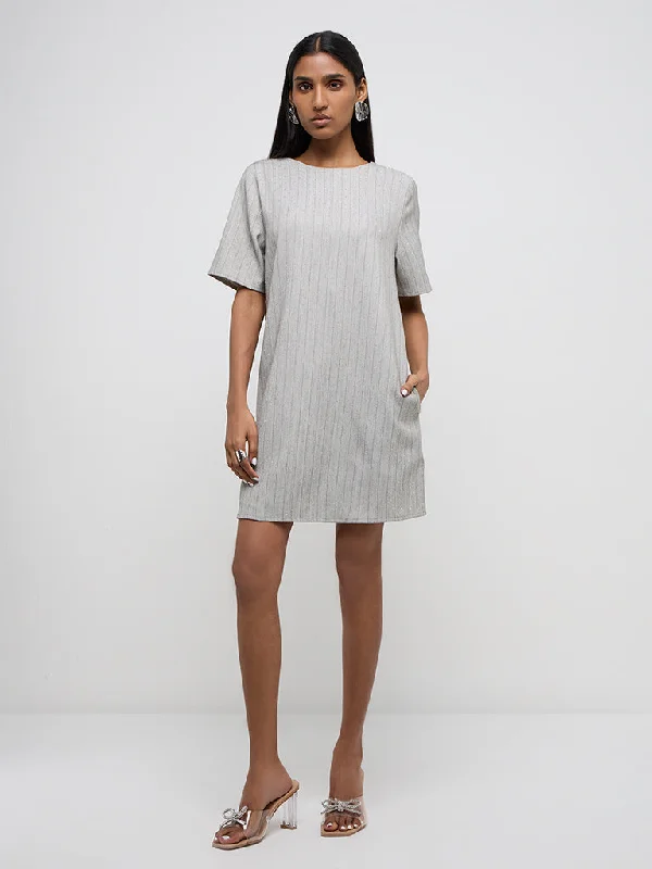 Wardrobe Grey Embellished Straight Dress Tunics Winter warm