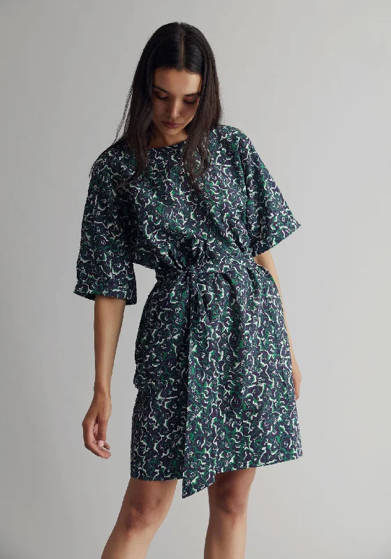Akina Dress Navy Print Tunics Leisure comfortable