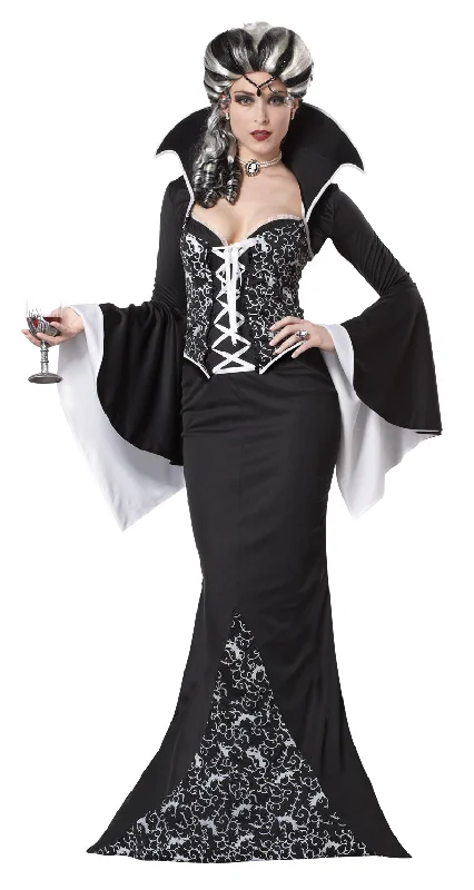 Womens Royal Vampiress Costume Gothic Fancy Dress Tunics Practical easy-care