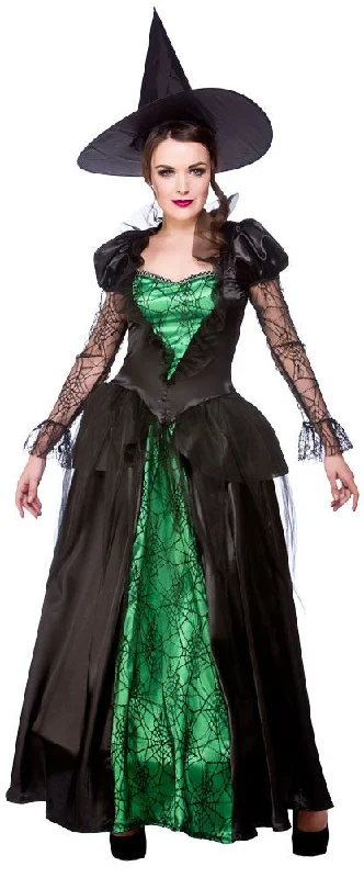 Ladies Emerald Witch Halloween Fancy Dress Costume Tunics Trendy modern