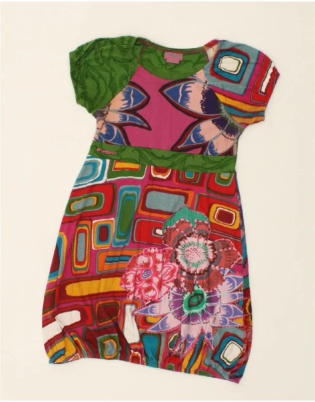 DESIGUAL Girls Graphic Bubble Dress 13-14 Years Multicoloured Floral Tunics Evening elegant