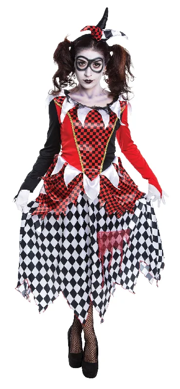 Scary Harlequin Costume Horror Fancy Dress A-Line Day Work