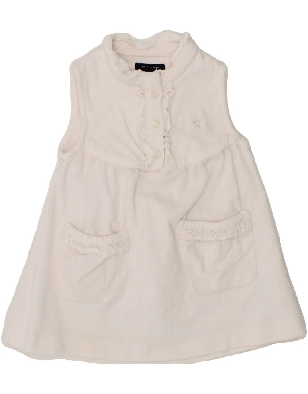 TOMMY HILFIGER Baby Girls Corduroy A-Line Dress 3-6 Months White Tunics Brand named
