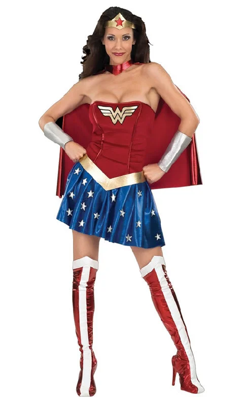 Ladies Sexy Wonder Woman Fancy Dress Superhero Costume Tunics Solid Classic