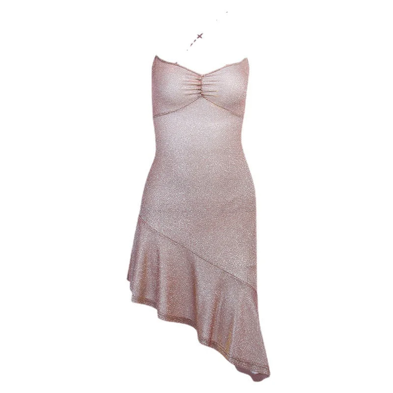 Wjczt hoco dresses 93673 Knitted Glitter Sexy Backless Sling Dress 2024 Summer Women's Fashion Temperament Skirt Elegant Long Evening Wjczt hoco dresses 93673 Knitted Glitter Sexy Backless Sling Dress 2024 Summer Women's Fashion Temperament Skirt Elegant Long Evening