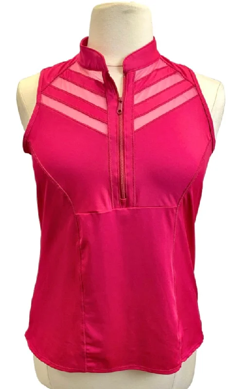 Lucky in Love Power-Up Golf Tank in Magenta Size S. MSP$90 glitter tank top