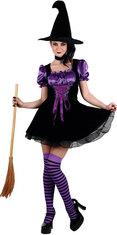Ladies Bewitching Beauty Witch Fancy Dress Sexy Halloween Costume Tunics Satin smooth Ladies Bewitching Beauty Witch Fancy Dress Sexy Halloween Costume Tunics Satin smooth