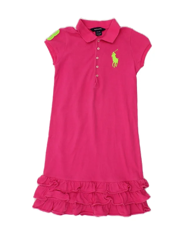 RALPH LAUREN Girls Graphic Polo Dress 12-13 Years Large  Pink Cotton Tunics Bestseller popular