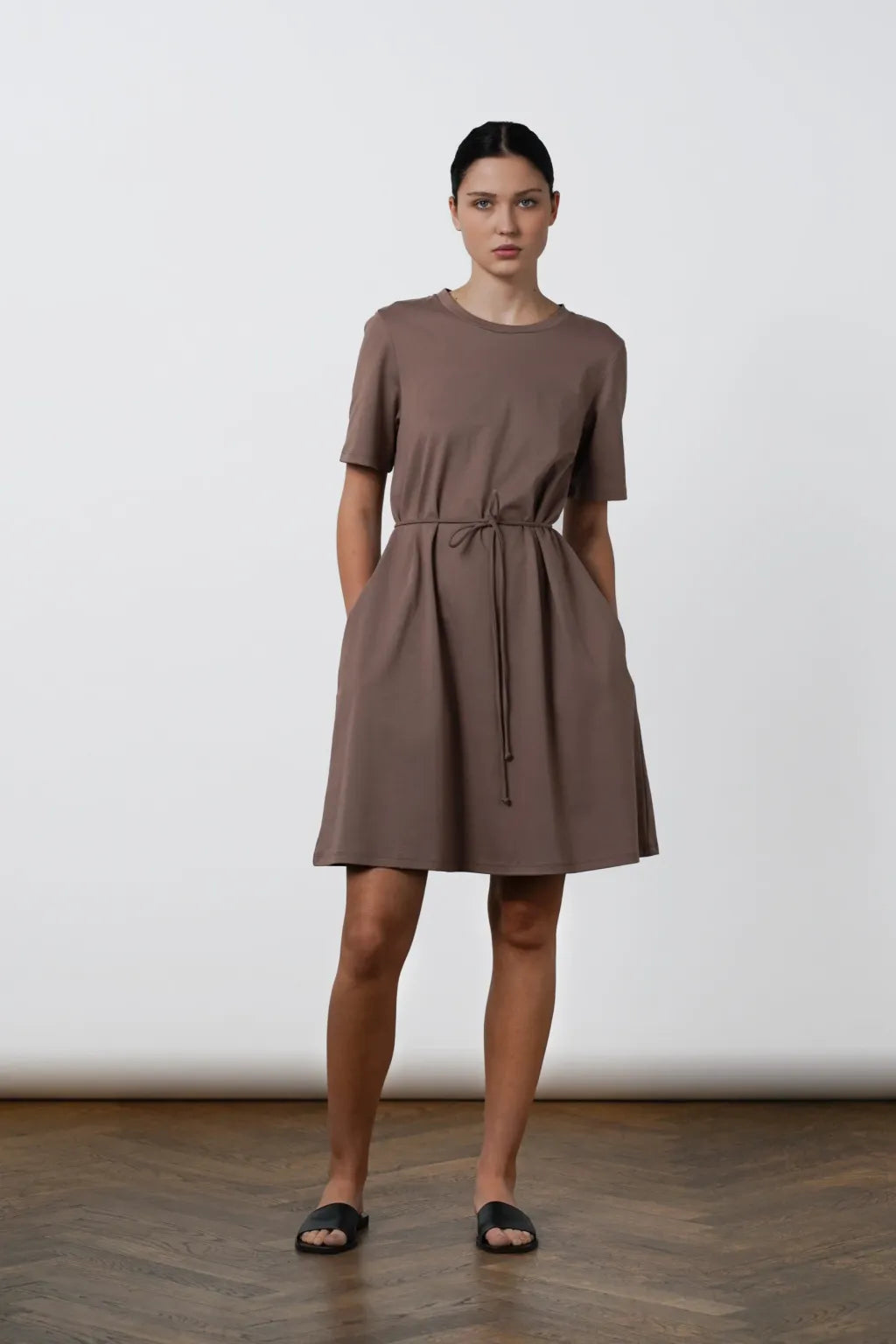 Ofelia Organic Cotton Dress Deep Taupe Tunics Summer linen