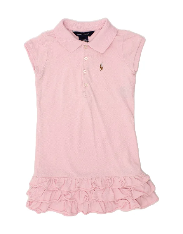 RALPH LAUREN Girls Polo Dress 2-3 Years Pink Cotton Tunics Stylish elegant