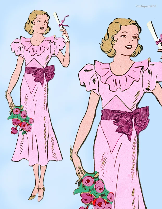 Anne Adams 2587: 1930s Misses Graduation Dress Size 30 B Vintage Sewing Pattern Tunics Spring floral Anne Adams 2587: 1930s Misses Graduation Dress Size 30 B Vintage Sewing Pattern Tunics Spring floral