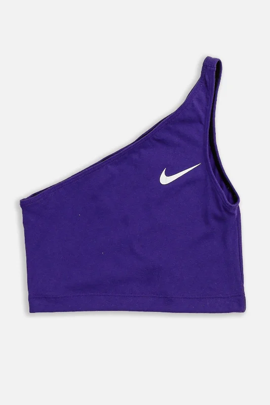 Rework Nike One Shoulder Tank - XS grey tank top