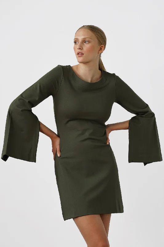 Cyril Dress Forest Green Tunics Handmade artisanal