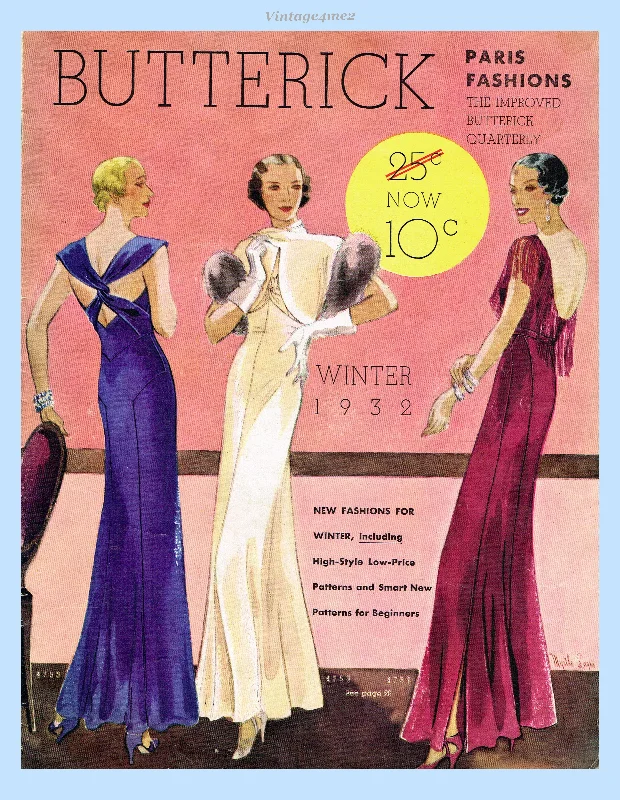 1930s Vintage Butterick Pattern Book Winter 1932 Catalog 40 Pages Paris Gowns Dresses Tunics Summer linen 1930s Vintage Butterick Pattern Book Winter 1932 Catalog 40 Pages Paris Gowns Dresses Tunics Summer linen