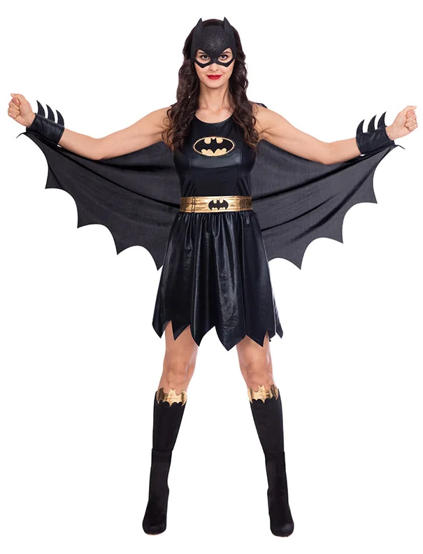 Ladies Classic Batgirl DC Comics Batman Superhero Fancy Dress Costume Tunics Polka dots