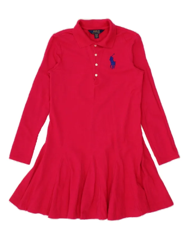 POLO RALPH LAUREN Girls Long Sleeve Polo Dress 8-9 Years Medium Pink Turtleneck Warm Winter POLO RALPH LAUREN Girls Long Sleeve Polo Dress 8-9 Years Medium Pink Turtleneck Warm Winter