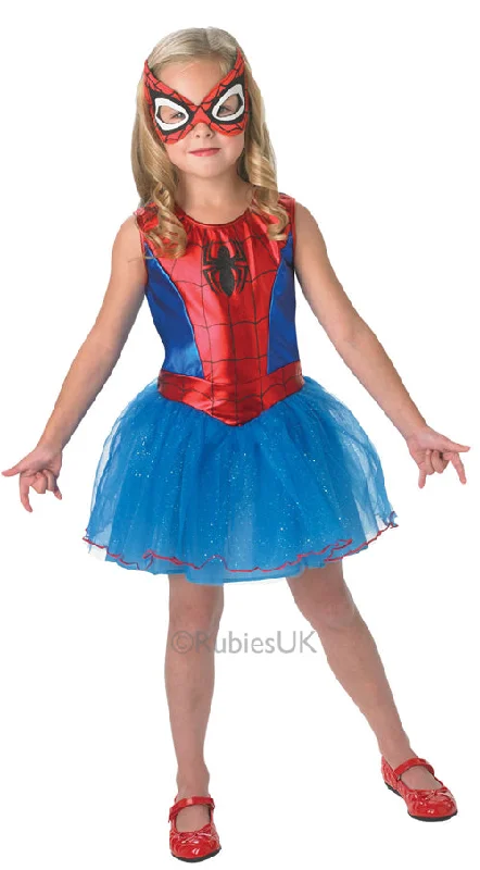 Girls Spidergirl Dress Fancy Dress Marvel Superhero Costume Tunics Plaid country