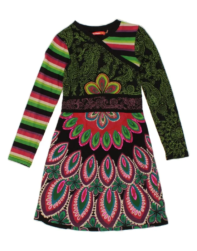 DESIGUAL Girls Graphic Long Sleeve A-Line Dress 11-12 Years Multicoloured Tunics Occasion special DESIGUAL Girls Graphic Long Sleeve A-Line Dress 11-12 Years Multicoloured Tunics Occasion special