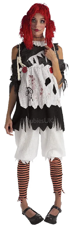 Ladies Rag Doll Halloween Spooky Dolly Fancy Dress Costume Tunics Fashionable chic
