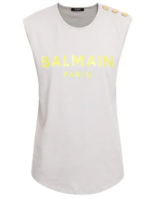3 Button Logo Tank Top flirty tank top