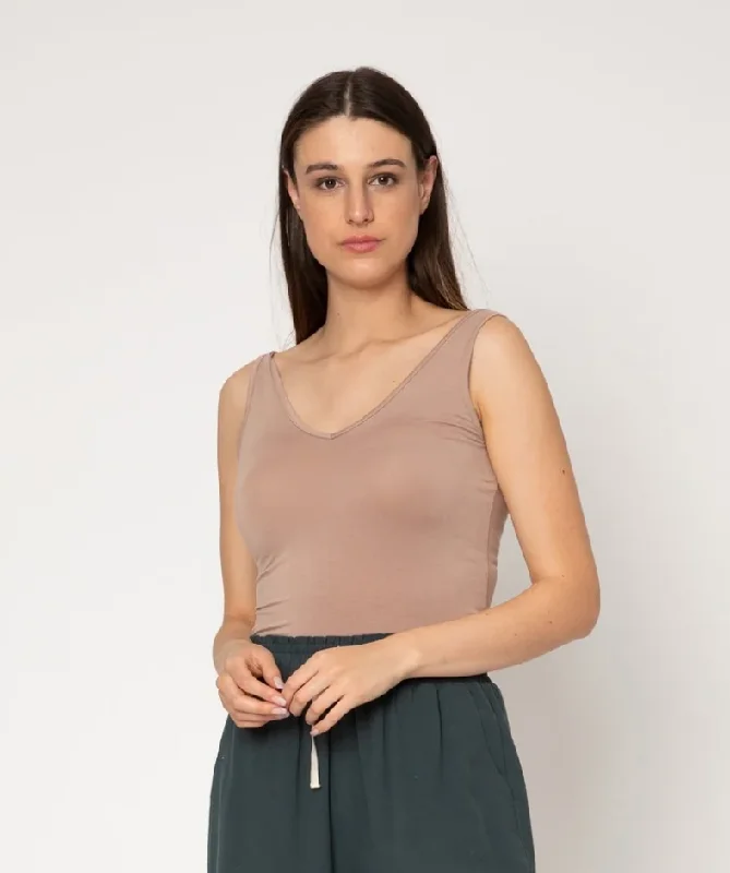 Two by Two Reversable Rayon Tank Nude essential tank top