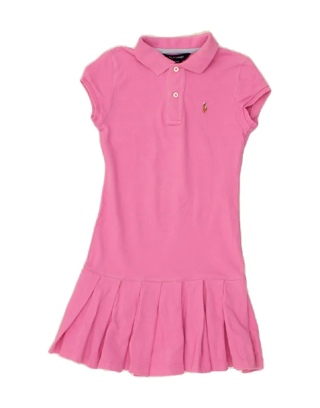 RALPH LAUREN Girls Polo Dress 6-7 Years Small Pink Cotton Tunics Sophisticated sleek RALPH LAUREN Girls Polo Dress 6-7 Years Small Pink Cotton Tunics Sophisticated sleek