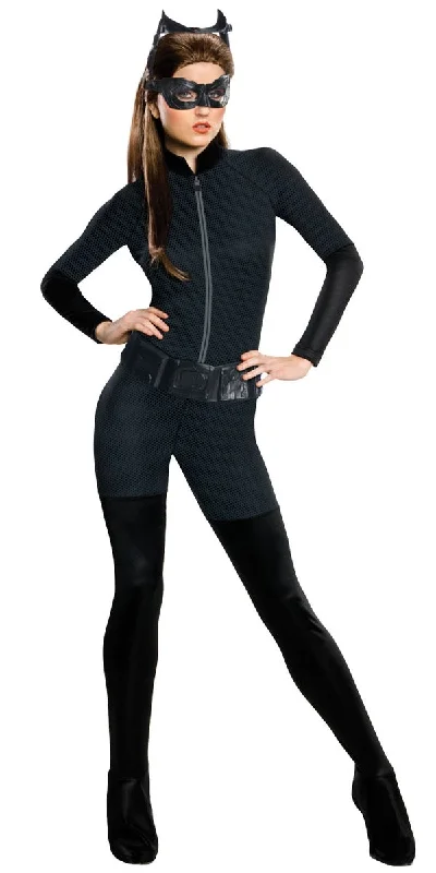 Ladies Catwoman Superhero Fancy Dress Costume Tunics stripes playful