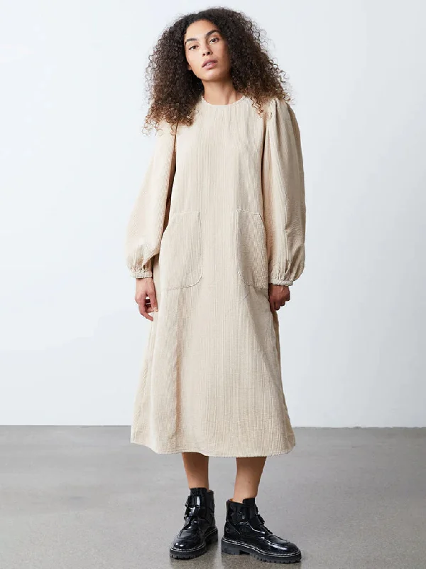 Lolly's Laundry Lucas Cord Dress in Cream A-Line Day Work