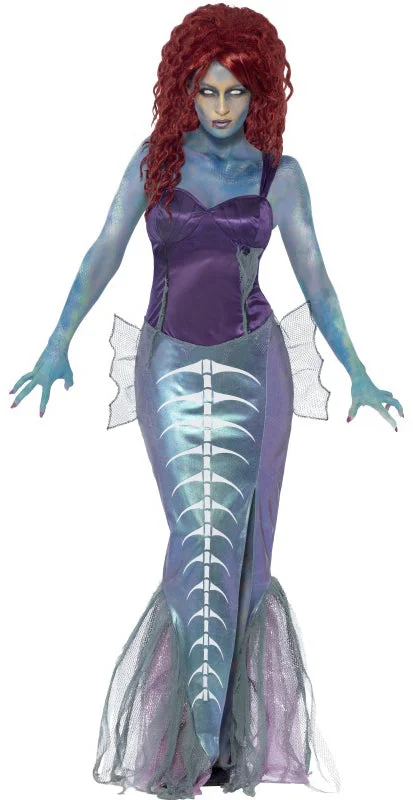 Mysterious Zombie Mermaid Ladies Fancy Dress Boat Neckline Classic