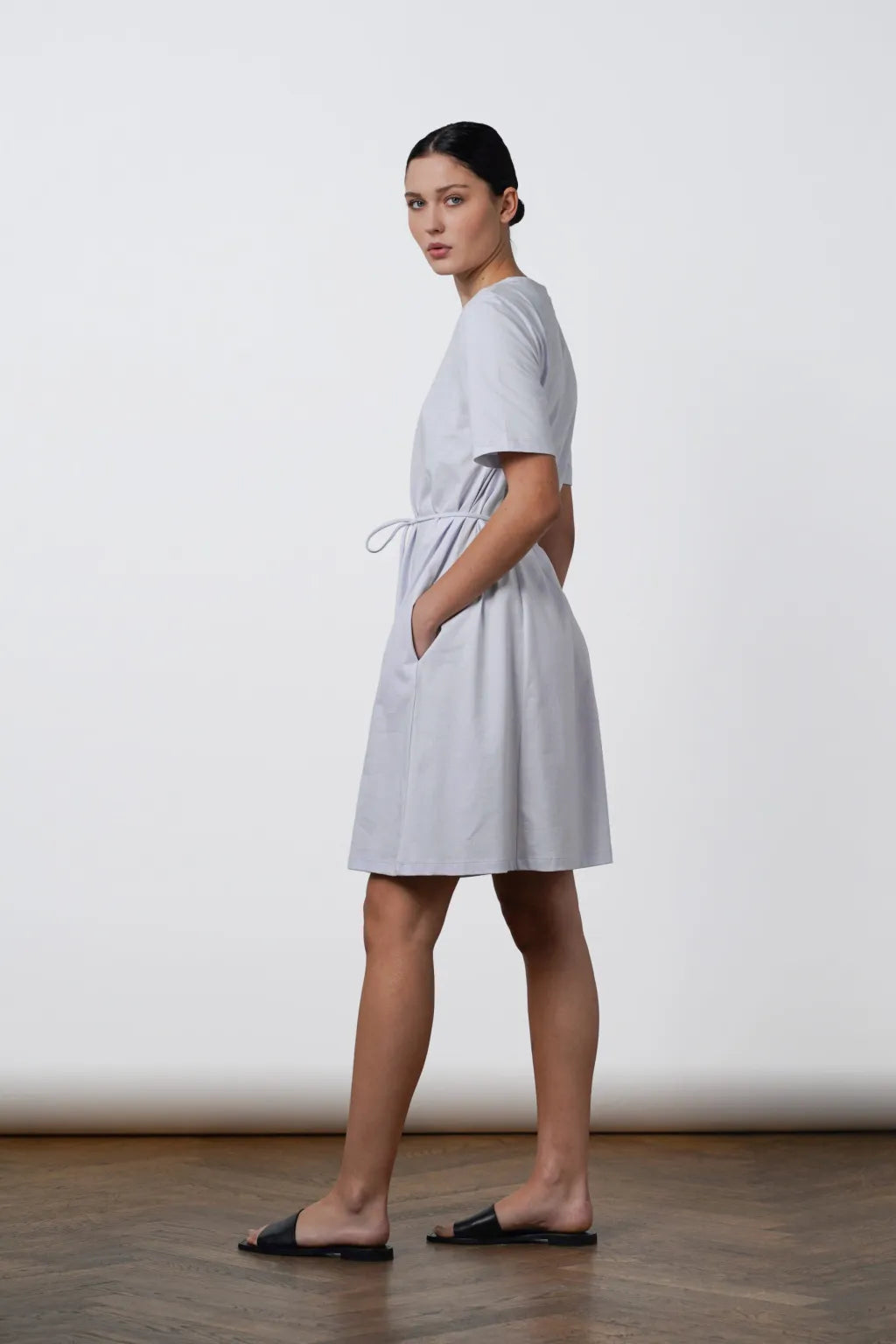 Ofelia Organic Cotton Dress Pale Blue Tunics Fall fleece