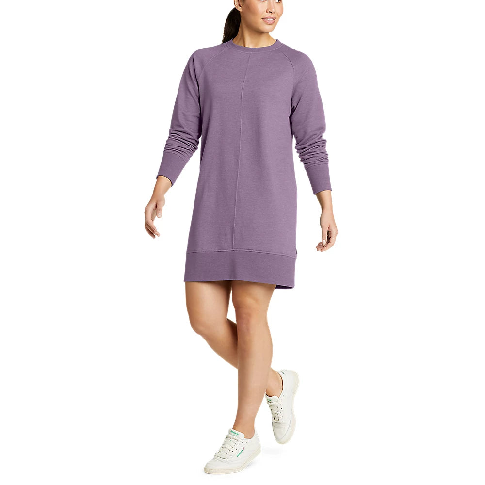 Women's Camp Fleece Long-Sleeve Crew Dress Tunics Office stylish