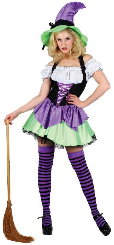 Naughty Witch Costume Halloween Fancy Dress Tunics Mesh breathable