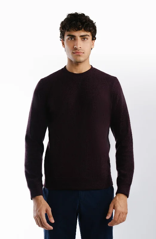 Thermal Sweatshirt - Burgundy Hoodie with Raglan Sleeves Sporty Comfortable