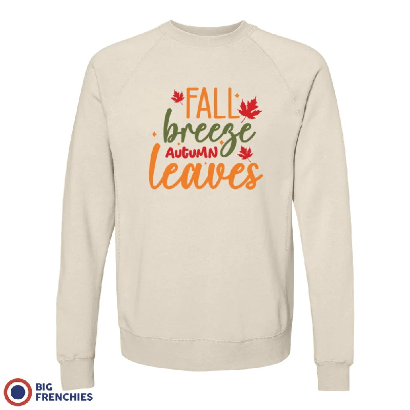 Fall Breeze Autumn Leaves Unisex Organic Cotton Sweatshirt Hoodie with Fur Luxurious Winter