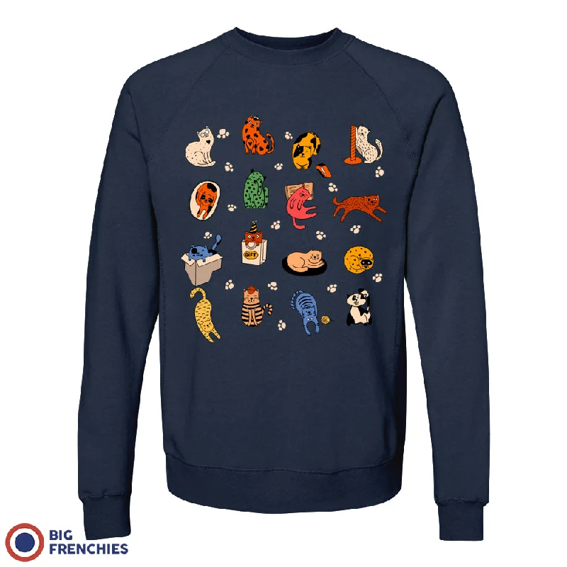 Cat Life Unisex Organic Cotton Sweatshirt Hoodie with Toggle Buttons Decorative Unique