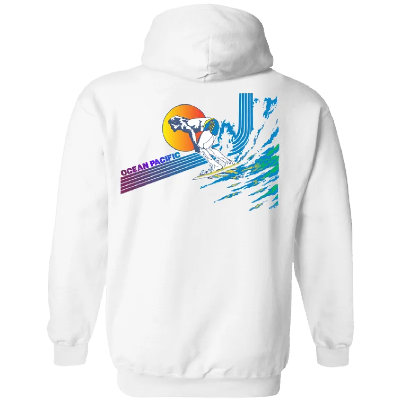 Frontside Flip Print Fleece Hoodie Hoodie with Half-Zip Sporty Casual