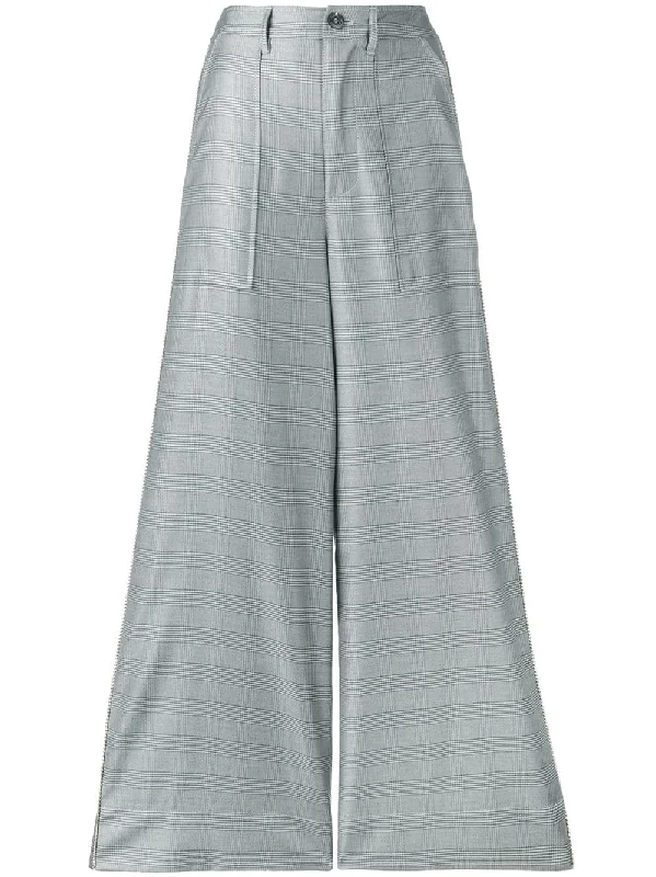 checked wide-leg trousers Trousers Tapered Slim Fit
